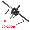 Adjustable Metal Wood Circle Cutter Kit Hole Saw Drill Bit DIY Tool 30-200mm