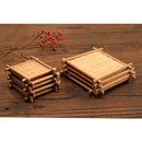 Pack of 6PCS Bamboo Tea Coffee Cup Mat Mug Bowl Coaster Furniture Spill Drip Protection Coaster 9x9cm