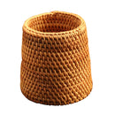 Handmade Rattan Pen Pencil Holder Organizer Tea Accessories Storage 10cm