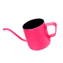 Durable Easy Use Clean Stainless Steel Pour Over Drip Kettle Narrow Spout Coffee Tea Milk Pot 350ml Rose Red