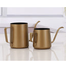 Durable Easy Use Clean Stainless Steel Pour Over Drip Kettle Narrow Spout Coffee Tea Milk Pot 350ml Gold