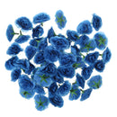 Artificial Carnation Silk Flower Heads Garden Wedding Party DIY Scrapbooking Hat Craft Projects Decor Pack of 50PCS Blue