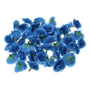 Artificial Carnation Silk Flower Heads Garden Wedding Party DIY Scrapbooking Hat Craft Projects Decor Pack of 50PCS Blue