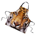 Women Men Fashionable Animal Cooking Craft Bar Adjustable Neck Strap Apron Waiter Chefs Kitchen Bib Tiger Design