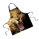 Women Men Fashionable Animal Cooking Craft Bar Adjustable Neck Strap Apron Waiter Chefs Kitchen Bib Leopard Print Design