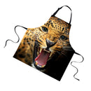 Women Men Fashionable Animal Cooking Craft Bar Adjustable Neck Strap Apron Waiter Chefs Kitchen Bib Leopard Print Design