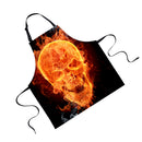 Women Men Fashionable Animal Cooking Craft Bar Adjustable Neck Strap Apron Waiter Chefs Kitchen Bib Skull Print Design