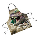 Women Men Fashionable Animal Cooking Craft Bar Adjustable Neck Strap Apron Waiter Chefs Kitchen Bib Dinosaur Print Design