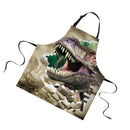 Women Men Fashionable Animal Cooking Craft Bar Adjustable Neck Strap Apron Waiter Chefs Kitchen Bib Dinosaur Print Design