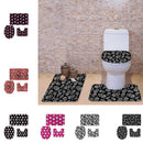 Set of 3PCS Home Bathroom Toilet Table Kitchen Use Skull Pattern Design Toilet Covers Non-slip Bathmat Carpet Rug