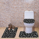 Set of 3PCS Home Bathroom Toilet Table Kitchen Use Skull Pattern Design Toilet Covers Non-slip Bathmat Carpet Rug