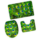 Set of 3PCS Safe Non-slip Flannel Home Use Toilet Covers Mat Bath Shower Soft Pad Rug Set 1