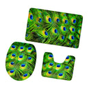 Set of 3PCS Safe Non-slip Flannel Home Use Toilet Covers Mat Bath Shower Soft Pad Rug Set 1