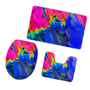 Set of 3PCS Safe Non-slip Flannel Home Use Toilet Covers Mat Bath Shower Soft Pad Rug Set 4