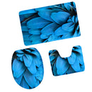 Set of 3PCS Safe Non-slip Easy Clean Flannel Home Use Toilet Covers Mat Bath Shower Soft Pad Rug Set 5