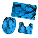 Set of 3PCS Safe Non-slip Easy Clean Flannel Home Use Toilet Covers Mat Bath Shower Soft Pad Rug Set 5