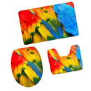 Set of 3PCS Safe Non-slip Easy Clean Flannel Home Use Toilet Covers Mat Bath Shower Soft Pad Rug Set 6