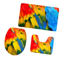 Set of 3PCS Safe Non-slip Easy Clean Flannel Home Use Toilet Covers Mat Bath Shower Soft Pad Rug Set 6