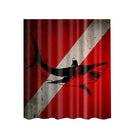 Durable Extra Long Fabric Bath Shower Curtain With 12 Hooks Home Bathroom Shower Room Decor Use Shark Pattern Design