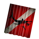 Durable Extra Long Fabric Bath Shower Curtain With 12 Hooks Home Bathroom Shower Room Decor Use Shark Pattern Design
