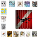 Durable Extra Long Fabric Bath Shower Curtain With 12 Hooks Home Bathroom Shower Room Decor Use Shark Pattern Design