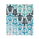Durable Extra Long Fabric Bath Shower Curtain With 12 Hooks Home Bathroom Shower Room Decor Use Turtle Print Pattern Design