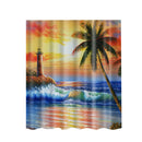 Home Bathroom Shower Room Decor Charms Colorful Fabric Bath Shower Curtain With Hooks Ring 3