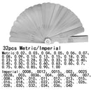 Durable 32 Blade Feeler Gauge Set Imperial Metric Measure 0.02-1.0mm