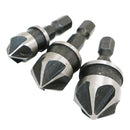 3 Pieces Hex Flutes Countersink Drill Bit for Wood Metal Quick Change Set