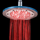 8'' Round Acrylic Rain Shower Head Rainfall Bathroom Top Sprayer 3 LED Lights