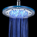 8'' Round Acrylic Rain Shower Head Rainfall Bathroom Top Sprayer 3 LED Lights