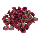 Artificial Rose Silk Flower Heads Home Wedding Garden DIY Scrapbooking Craft Projects Decor Flowers Pack of 50PCS Fuchsia