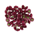 Artificial Rose Silk Flower Heads Home Wedding Garden DIY Scrapbooking Craft Projects Decor Flowers Pack of 50PCS Fuchsia