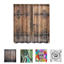 Home Hotel Rooms Bathroom Shower Room Decor Retro Fabric Shower Curtains Set With 12 Hooks 1