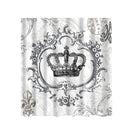Home Hotel Bathroom Shower Room Decor Retro Fabric Shower Curtains With 12 Hooks Fashionable Crown Print Charms