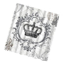 Home Hotel Bathroom Shower Room Decor Retro Fabric Shower Curtains With 12 Hooks Fashionable Crown Print Charms