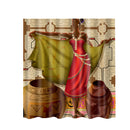 Home Decoration Girls Bedroom Bathroom Bath Shower Curtain With 12 Hooks Beautiful Girl Print Charms
