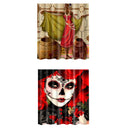 Home Decoration Girls Bedroom Bathroom Bath Shower Curtain With 12 Hooks Beautiful Girl Print Charms