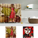Home Decoration Girls Bedroom Bathroom Bath Shower Curtain With 12 Hooks Beautiful Girl Print Charms