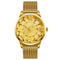 SKMEI 9166 Business Gold Stainless Steel Strap Date Display Waterproof Men Watch Quartz Watch