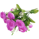 Artificial Rose Silk Rose Wedding Party Decor Bouquet For Home Office Purple