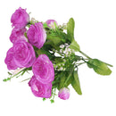 Artificial Rose Silk Rose Wedding Party Decor Bouquet For Home Office Purple