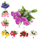 Artificial Rose Silk Rose Wedding Party Decor Bouquet For Home Office Purple