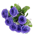 Artificial Rose Silk Rose Wedding Party Decor Bouquet For Home Office Blue