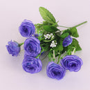 Artificial Rose Silk Rose Wedding Party Decor Bouquet For Home Office Blue
