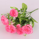 Artificial Rose Silk Rose Wedding Party Decor Bouquet For Home Office Dark Pink