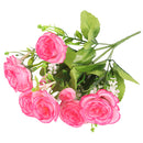 Artificial Rose Silk Rose Wedding Party Decor Bouquet For Home Office Dark Pink