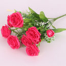 Artificial Rose Silk Rose Wedding Party Decor Bouquet For Home Office Rose Red