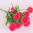 Artificial Rose Silk Rose Wedding Party Decor Bouquet For Home Office Rose Red