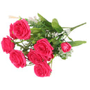 Artificial Rose Silk Rose Wedding Party Decor Bouquet For Home Office Rose Red
